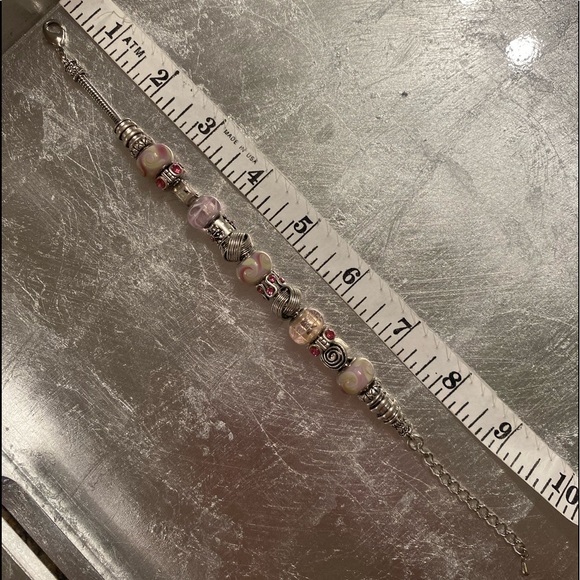 Silver & Pink Bobble Charm Bracelet - Picture 4 of 4